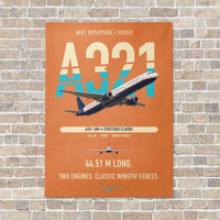Thumbnail for Airbus A321 vertical canvas print - no frame - orange background