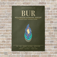 Thumbnail for Hollywood Burbank Airport BUR - Canvas Framed - Green Army