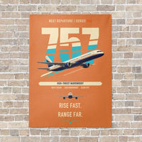 Thumbnail for Boeing 757-200 vertical canvas print - no frame - orange background