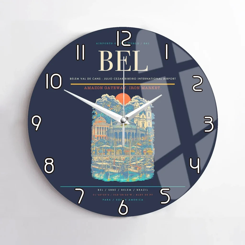 Belem Val de Cans - Julio Cezar Ribeiro International Airport BEL Wall-Clock No-Frame - Navy Blue