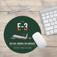 Thumbnail for E-3 Sentry AWACS design on dark green round mouse pad