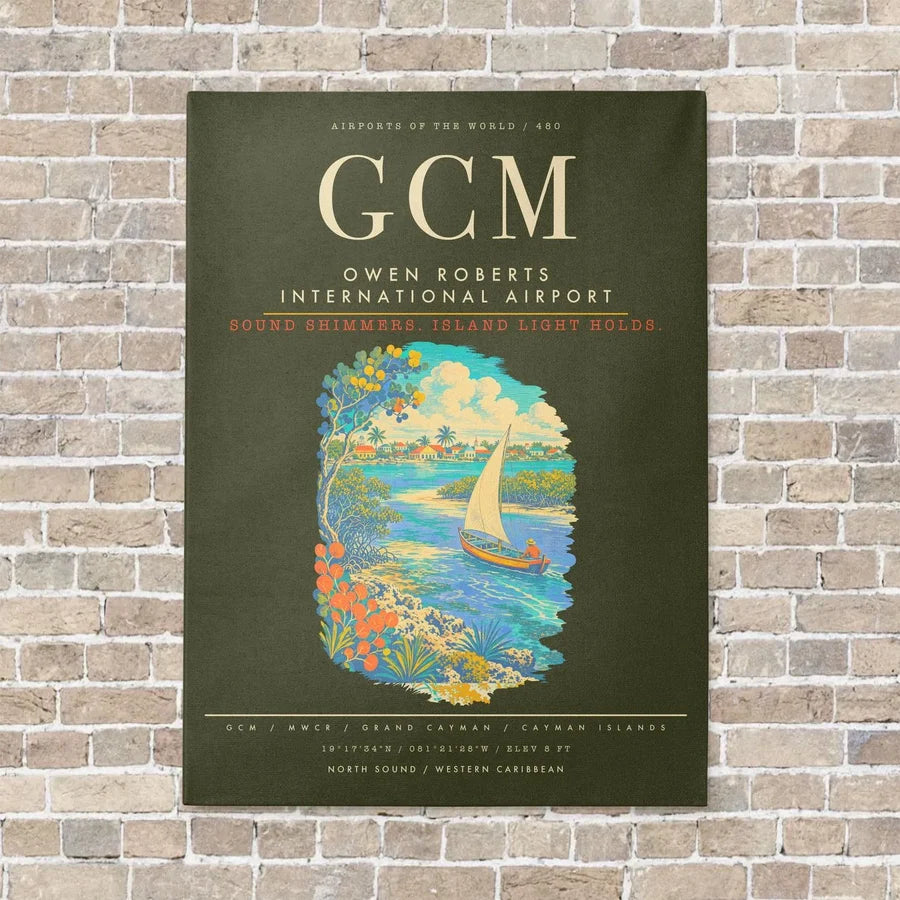 Owen Roberts International Airport GCM - Canvas Framed - Green Army