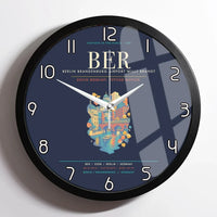 Thumbnail for Berlin Brandenburg Airport Willy Brandt BER Wall-Clock Framed - Navy Blue