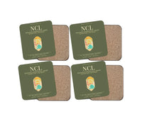 Thumbnail for Newcastle International Airport (NCL) design on green army 4 pieces set coaster