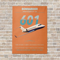 Thumbnail for Bombardier Challenger 601 vertical canvas print - no frame - orange background