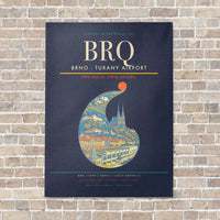 Thumbnail for Brno - Turany Airport BRQ - Canvas No Frame - Navy Blue