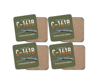 Thumbnail for C-141B Starlifter design on green army 4 pieces set coaster