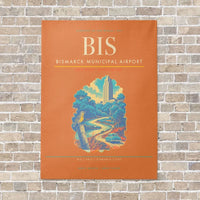 Thumbnail for Bismarck Municipal Airport BIS - Canvas No Frame - Orange