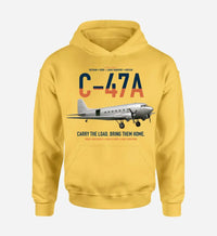 Thumbnail for C-47A Skytrain design on yellow double-side hoodie, single-side print