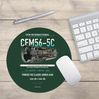 Thumbnail for CFM56-5C design on dark green round mouse pad