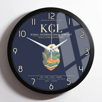 Thumbnail for Kigali International Airport KGL Wall-Clock Framed - Navy Blue
