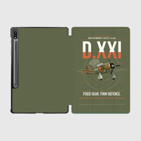 Thumbnail for Fokker D.XXI — Dutch LVA aircraft 221 design on green army samsung tablet tablet case