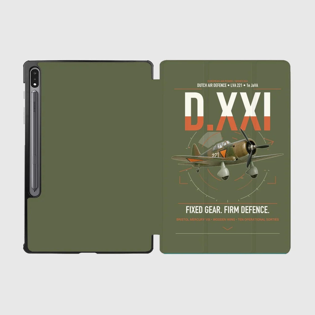 Fokker D.XXI — Dutch LVA aircraft 221 design on green army samsung tablet tablet case