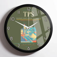 Thumbnail for Vincenzo Florio Airport Trapani-Birgi (TPS) design on green army framed wall clock