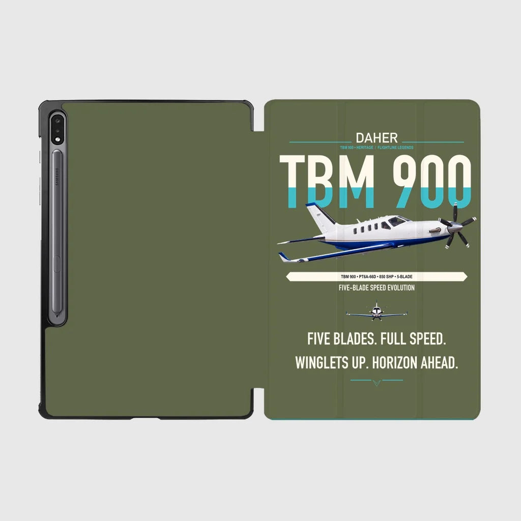 Daher TBM 900 design on green army samsung tablet tablet case