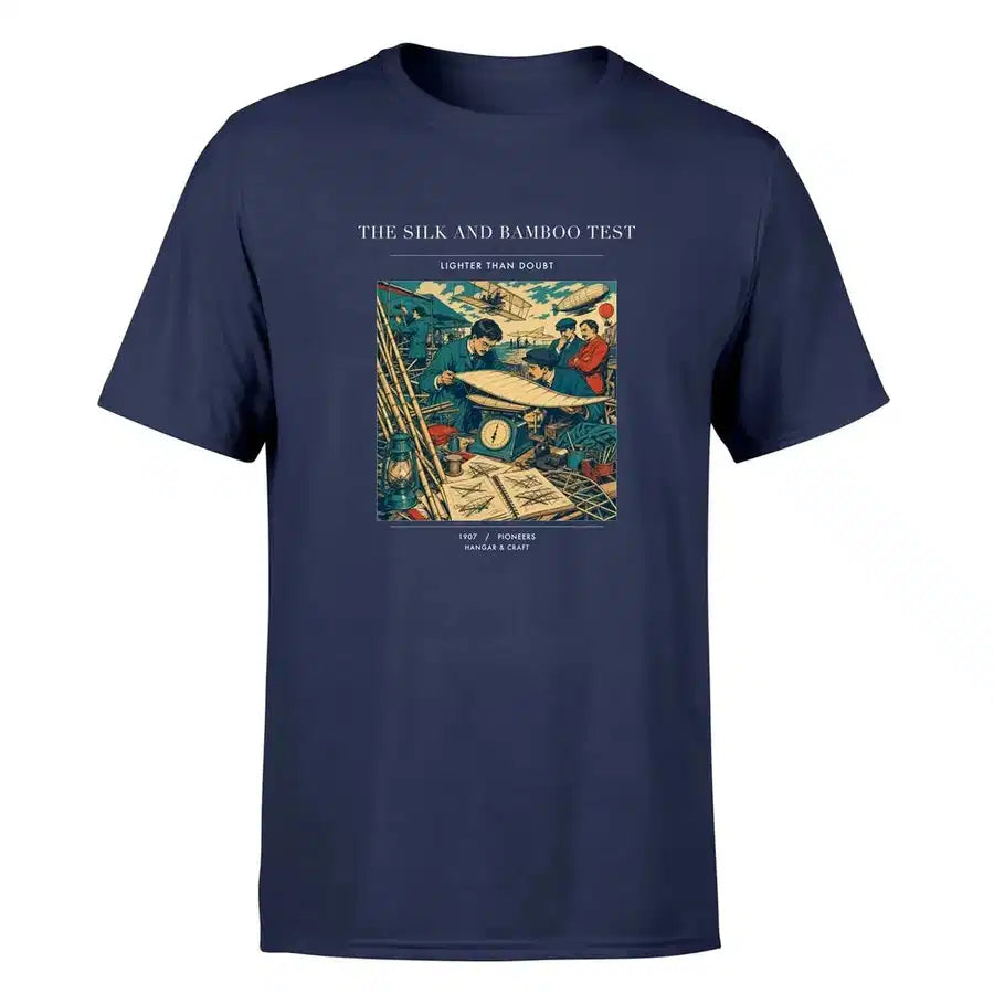 VINTAGE G4326 - The Silk And Bamboo Test - Premium T-Shirt design on navyblue premium t shirt