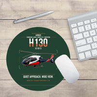Thumbnail for Airbus H130 design on dark green round mouse pad
