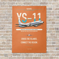 Thumbnail for NAMC YS-11A vertical canvas print - no frame - orange background