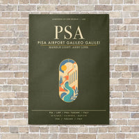 Thumbnail for Pisa Airport Galileo Galilei PSA - Canvas Framed - Green Army