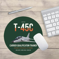 Thumbnail for T-45C Goshawk design on dark green round mouse pad