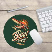 Thumbnail for Born To Fly V2 design on dark green round mouse pad