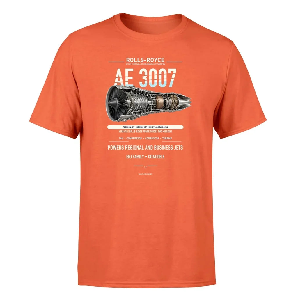 AE 3007 design on orange single side