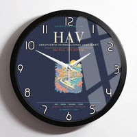 Thumbnail for Havana Jose Marti International Airport HAV Wall-Clock Framed - Navy Blue