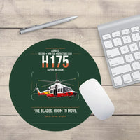 Thumbnail for Airbus H175 design on dark green round mouse pad