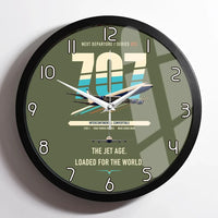 Thumbnail for Boeing 707-320C design on green army framed wall clock