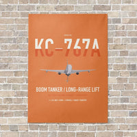 Thumbnail for Boeing KC-767A vertical canvas print - no frame - orange background