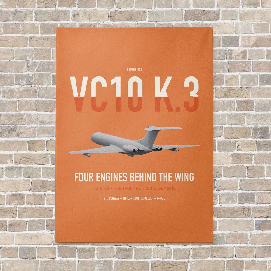 Vickers VC10 K.3 vertical canvas print - no frame - orange background