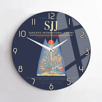 Thumbnail for Sarajevo International Airport SJJ Wall-Clock No-Frame - Navy Blue