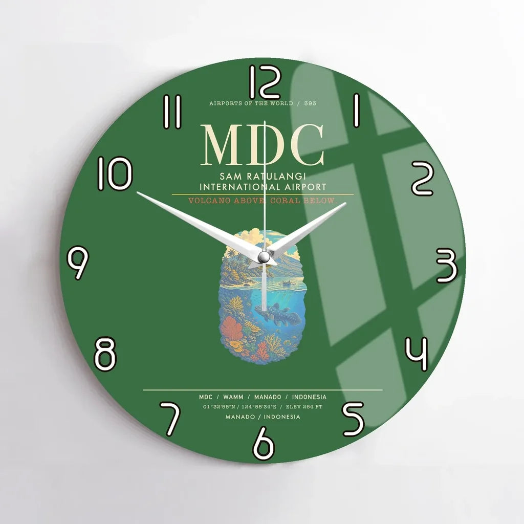 Sam Ratulangi International Airport Manado MDC Wall-Clock No-Frame - Green
