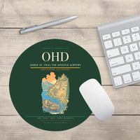 Thumbnail for Ohrid St. Paul the Apostle Airport (OHD) design on dark green round mouse pad