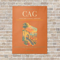Thumbnail for Cagliari Elmas Airport CAG - Canvas No Frame - Orange