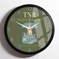 Thumbnail for Ivato International Airport (TNR) design on green army framed wall clock
