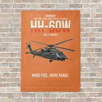 Thumbnail for Sikorsky HH-60W Jolly Green II vertical canvas print - no frame - orange background