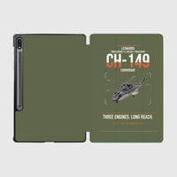 Thumbnail for Leonardo CH-149 Cormorant design on green army samsung tablet tablet case