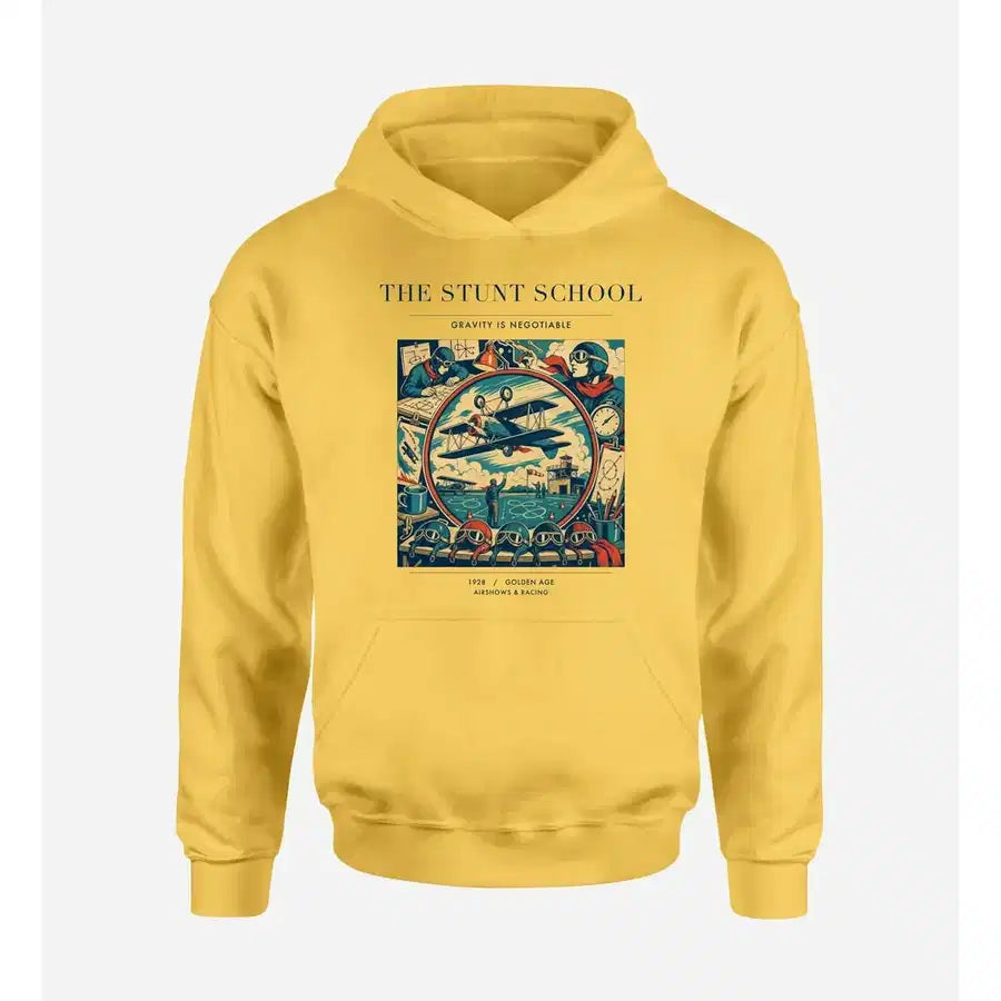 VINTAGE G4044 - The Stunt School - Premium Hoodie design on yellow premium