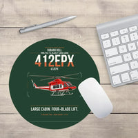 Thumbnail for SUBARU Bell 412EPX design on dark green round mouse pad