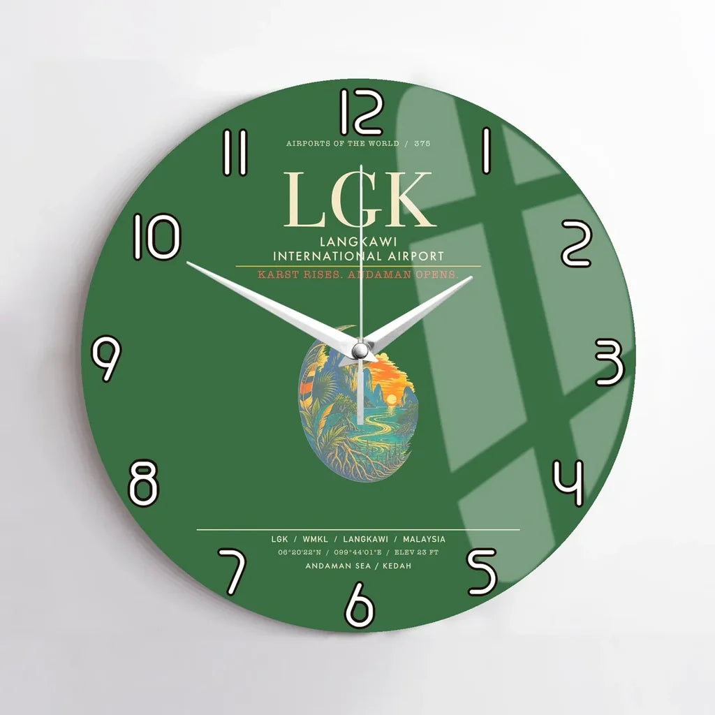 Langkawi International Airport LGK Wall-Clock No-Frame - Green