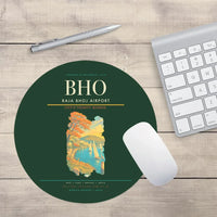 Thumbnail for Raja Bhoj Airport (BHO) design on dark green round mouse pad