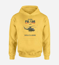 Thumbnail for Bell Canada CH-146 Griffon design on yellow double-side hoodie, single-side print