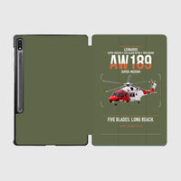 Thumbnail for Leonardo AW189 design on green army samsung tablet tablet case