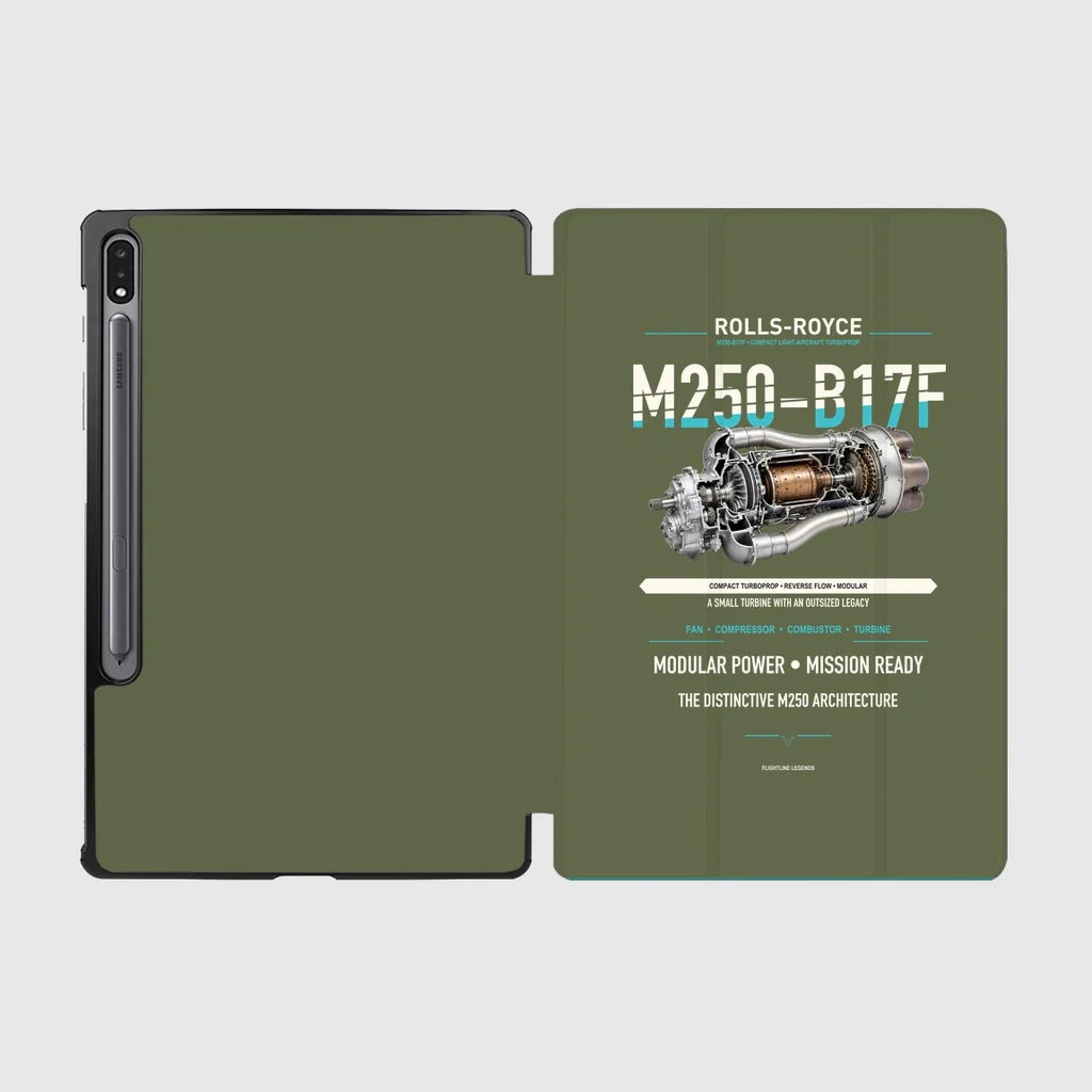 M250-B17F design on green army samsung tablet tablet case
