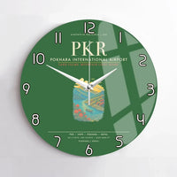 Thumbnail for Pokhara International Airport PKR Wall-Clock No-Frame - Green