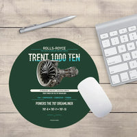 Thumbnail for TRENT 1000 TEN design on dark green round mouse pad
