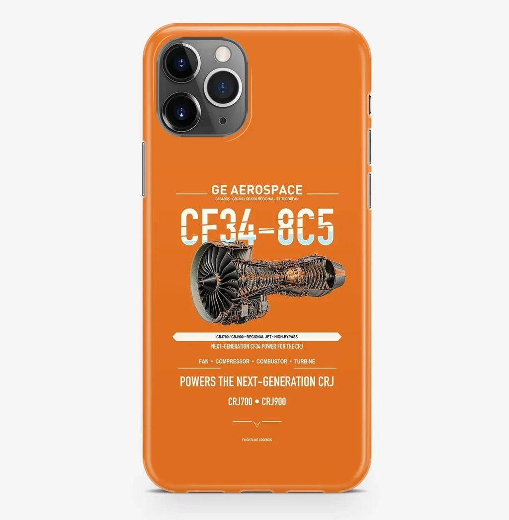 CF34-8C5 Case ProMax design on orange iphone case promax