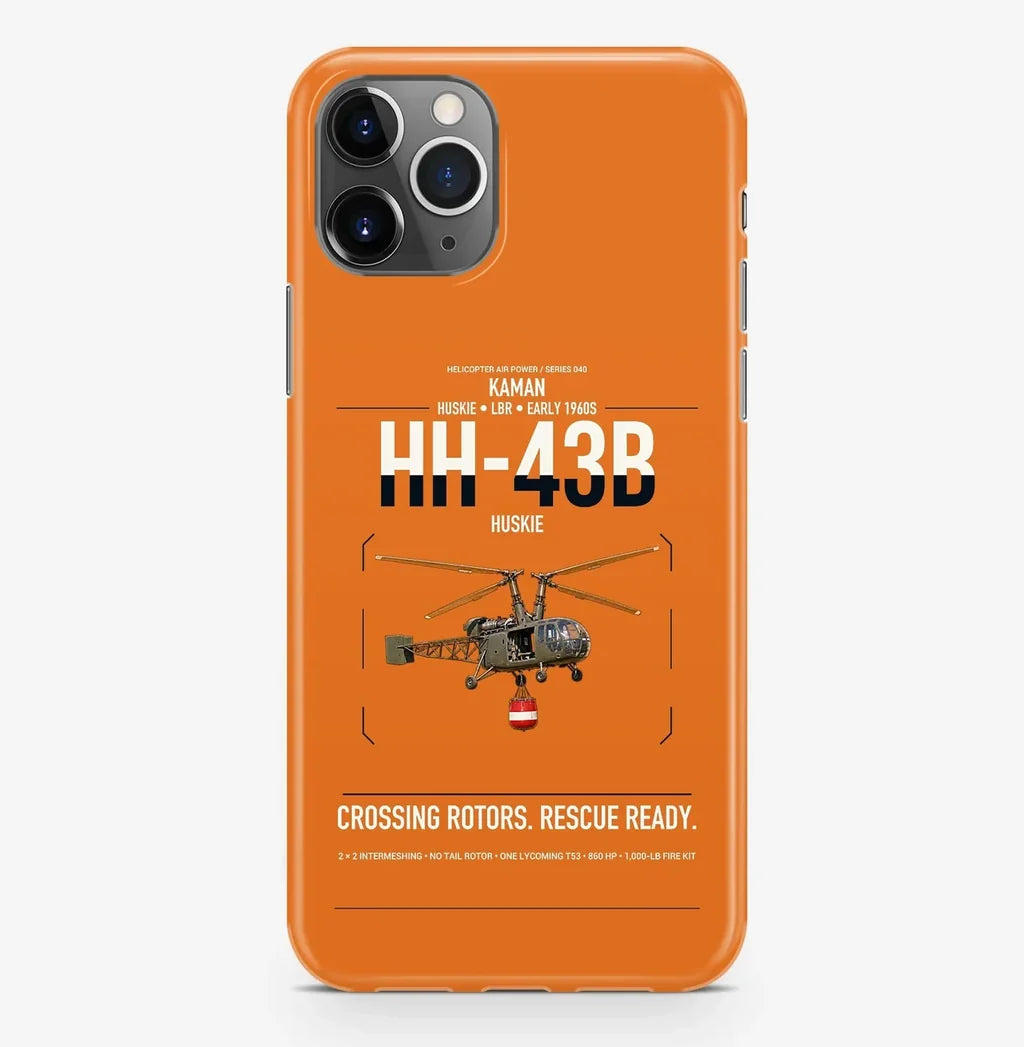Kaman HH-43B Huskie design on orange magsafe iphone case, for iPhone Pro Max