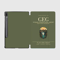 Thumbnail for Spokane International Airport (GEG) design on green army samsung tablet tablet case